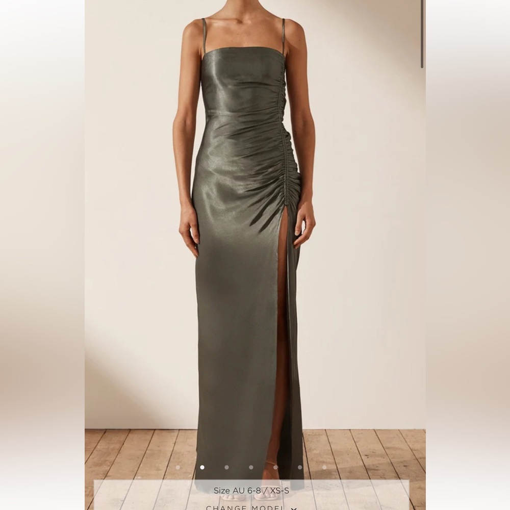 LA LUNE RUCHED MAXI DRESS - OLIVE